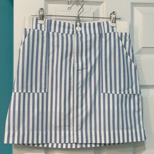Ladies blue & white striped skort